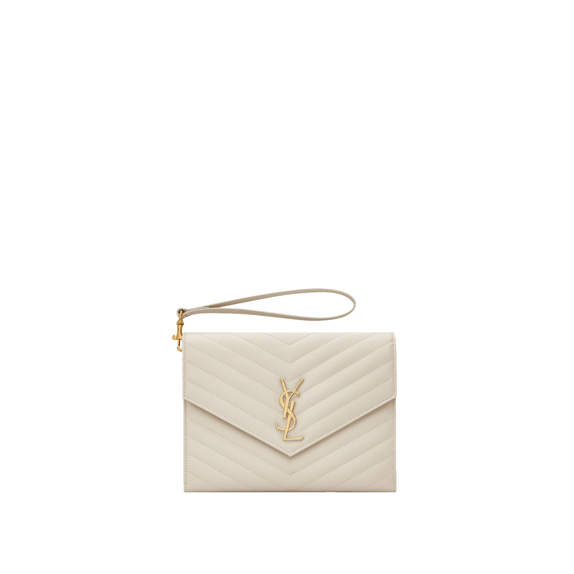 Saint Laurent - Sac Cassandre Matelassé Pouch - Femme - White