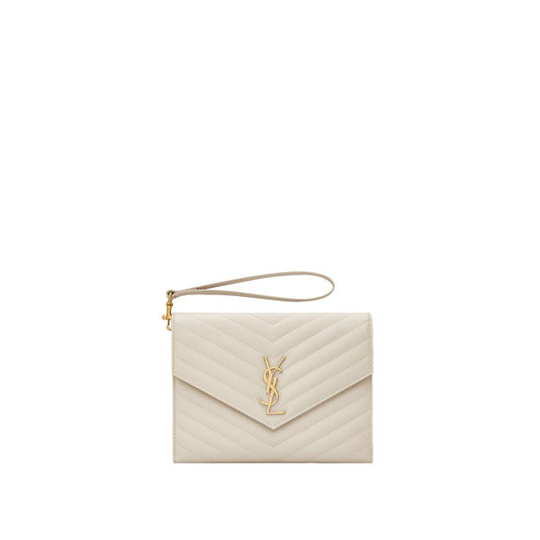 Saint Laurent - Sac Cassandre Matelassé Pouch - Femme - White