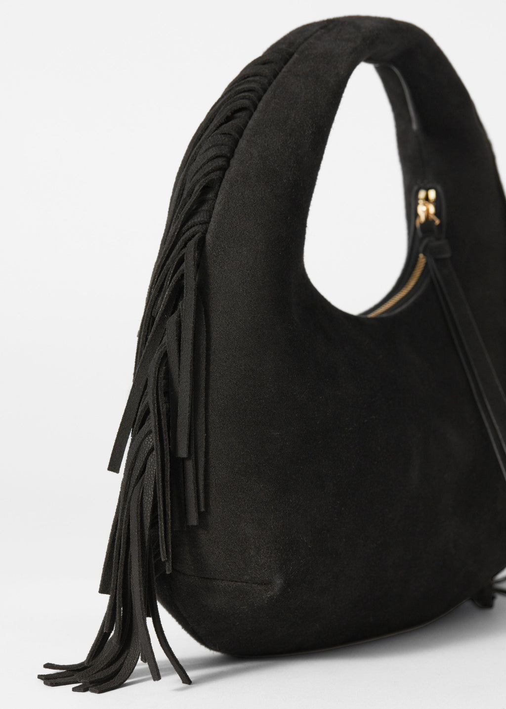 Sac S Petit Modèle Adelice À Franges - Noir
