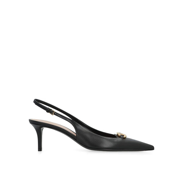 Escarpins Valentino Garavani Leather Slingback - Black - Femme