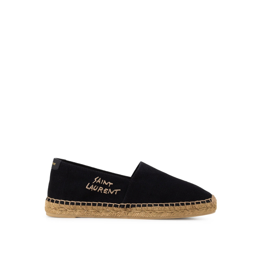 Espadrilles Saint Laurent Logo - Black - Femme