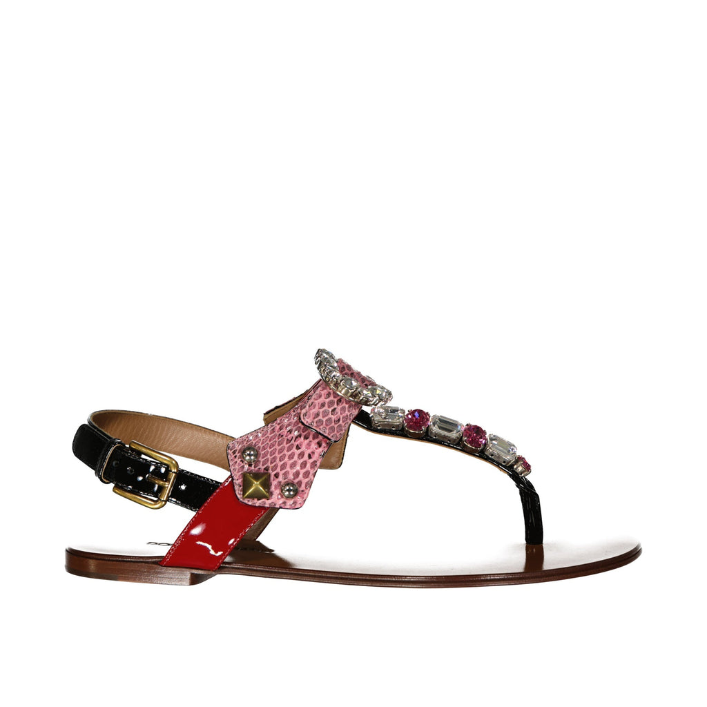 Dolce & Gabbana Leather Sandals - Pink - Femme