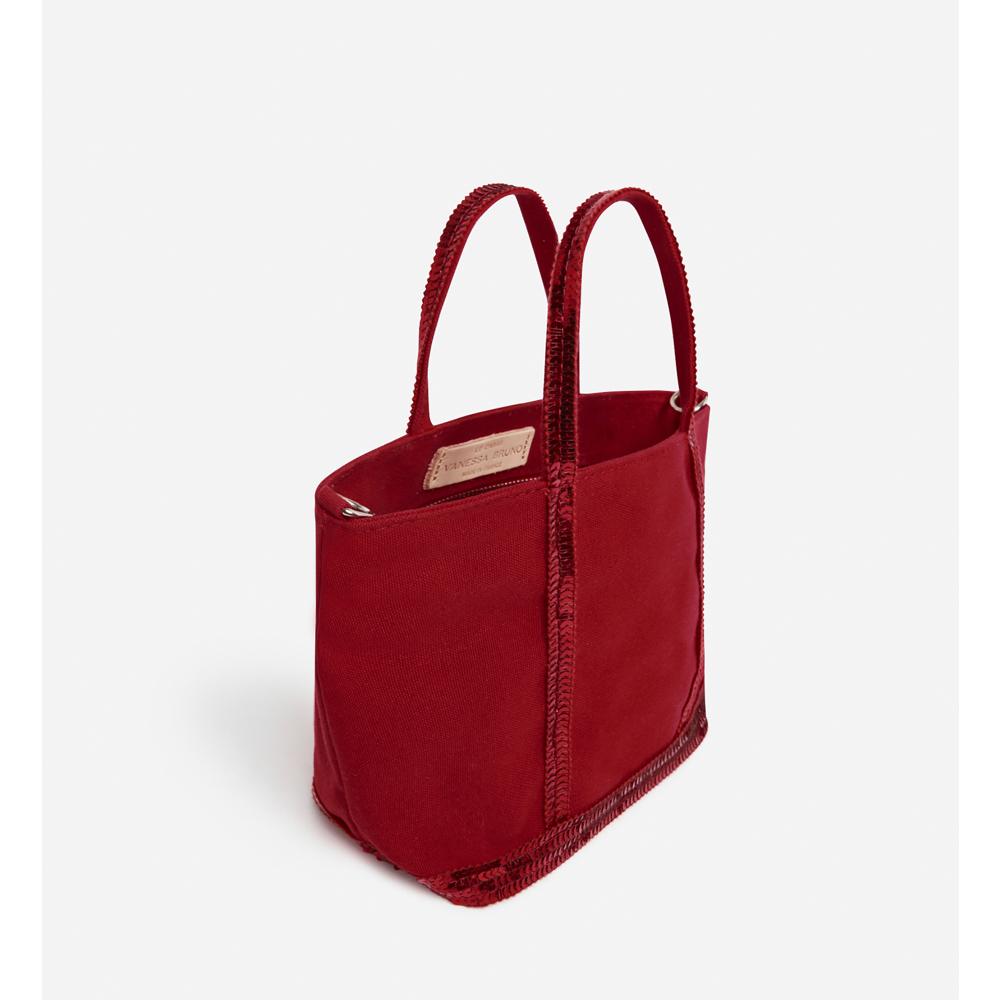 Cabas Xs En Toile - Rouge