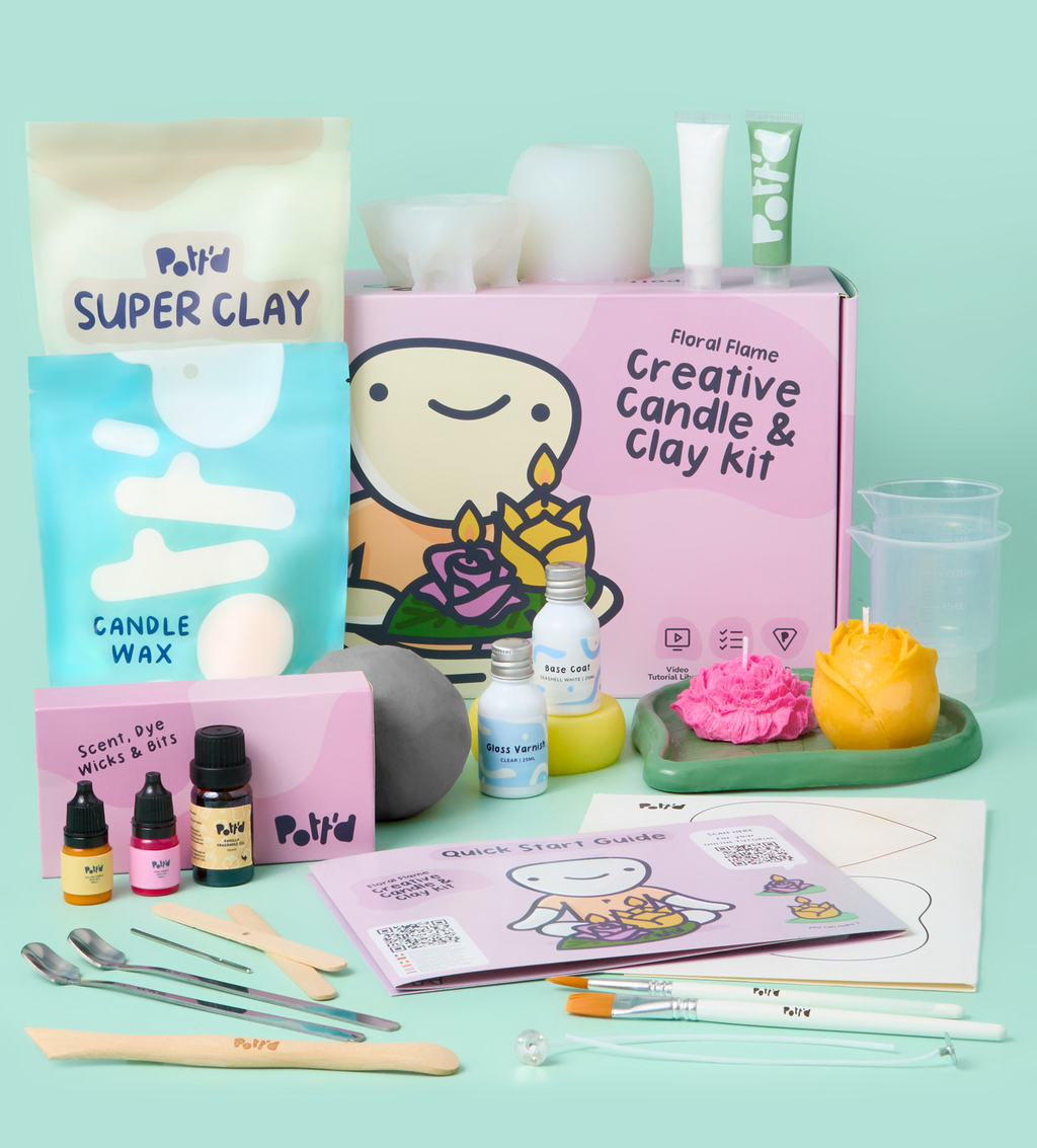 Kit Créatif Bougies & Argile Flamme Florale