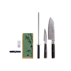 Collection Pakka San-Mai - Set de Base 4 pièces : 2 couteaux + 2 accessoires