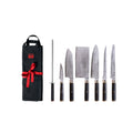 Collection Pakka San-Mai - Set Complet Nomade 8 Pièces : 6 Couteaux + 2 Accessoires