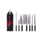 Collection Pakka San-Mai - Set Complet Nomade 8 Pièces : 6 Couteaux + 2 Accessoires