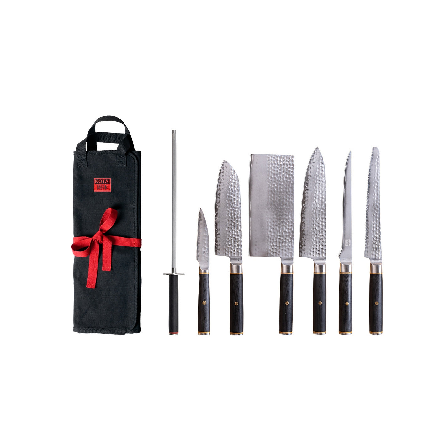 Collection Pakka San-Mai - Set Complet Nomade 8 Pièces : 6 Couteaux + 2 Accessoires