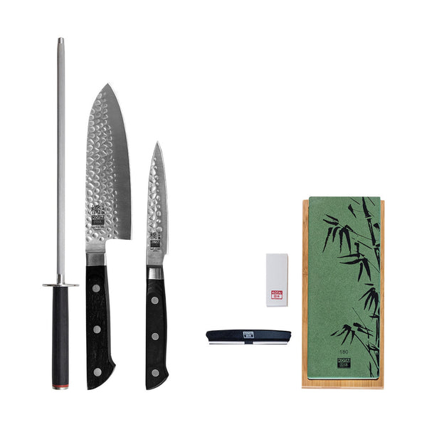 Collection Hashi Tsuchime - Set de Base Deluxe 4 pièces - 2 couteaux + 2 accessoires