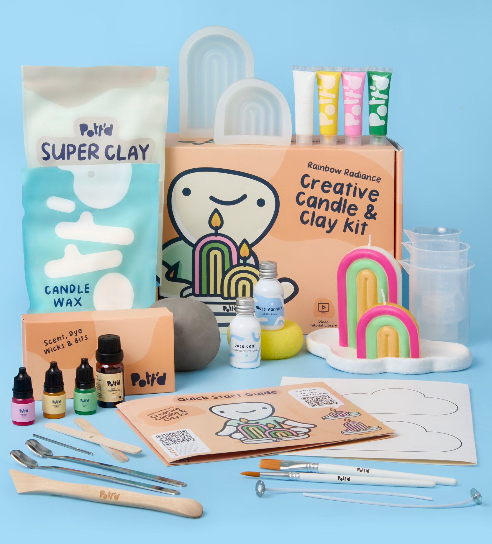 Kit Créatif Bougies & Argile Éclat Arc-En-Ciel