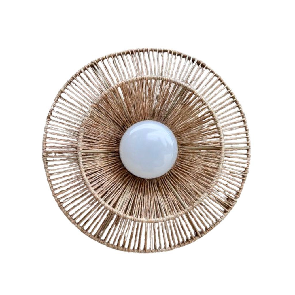 Dalia - Applique Murale Sans Fil - Rotin - Beige