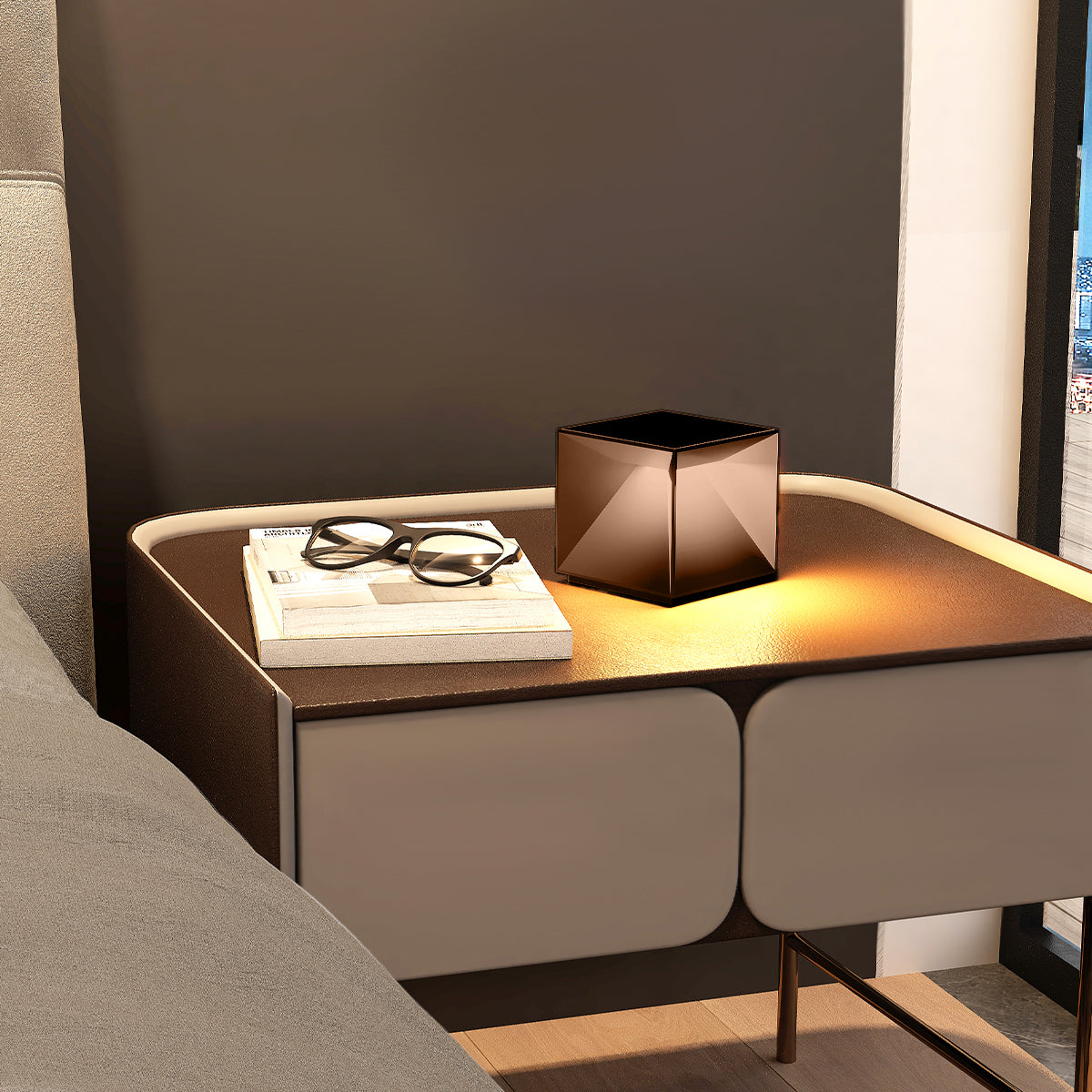Lampe De Table Sans Fil - Cubox Mini Corten