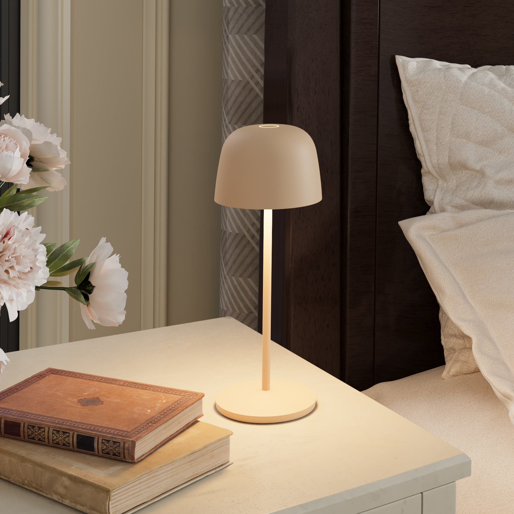 Sophia - Lampe De Table Sans Fil - Acier - Crème