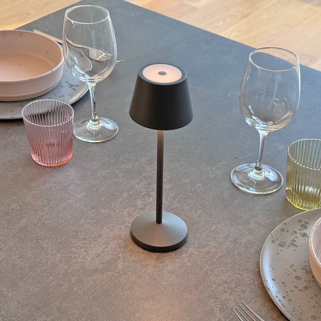 Emily - Lampe De Table Sans Fil - Acier - Gris Anthracite