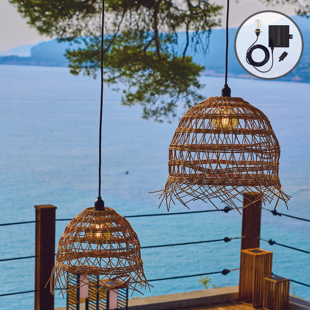 Hawaii Long - Suspension Solaire - Polyrotin - Beige