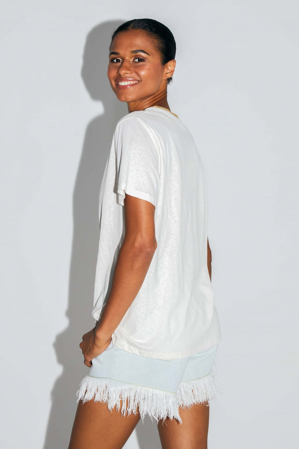Le T-Shirt Fred Lucky Girl En Mélange Coton Lin Fabriqué Au Portugal