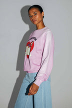 Le Sweatshirt Eddie Lucky Cat En Coton Organique Rose Délavé Fabriqué Au Portugal