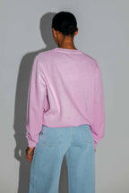 Le Sweatshirt Eddie Lucky Cat En Coton Organique Rose Délavé Fabriqué Au Portugal