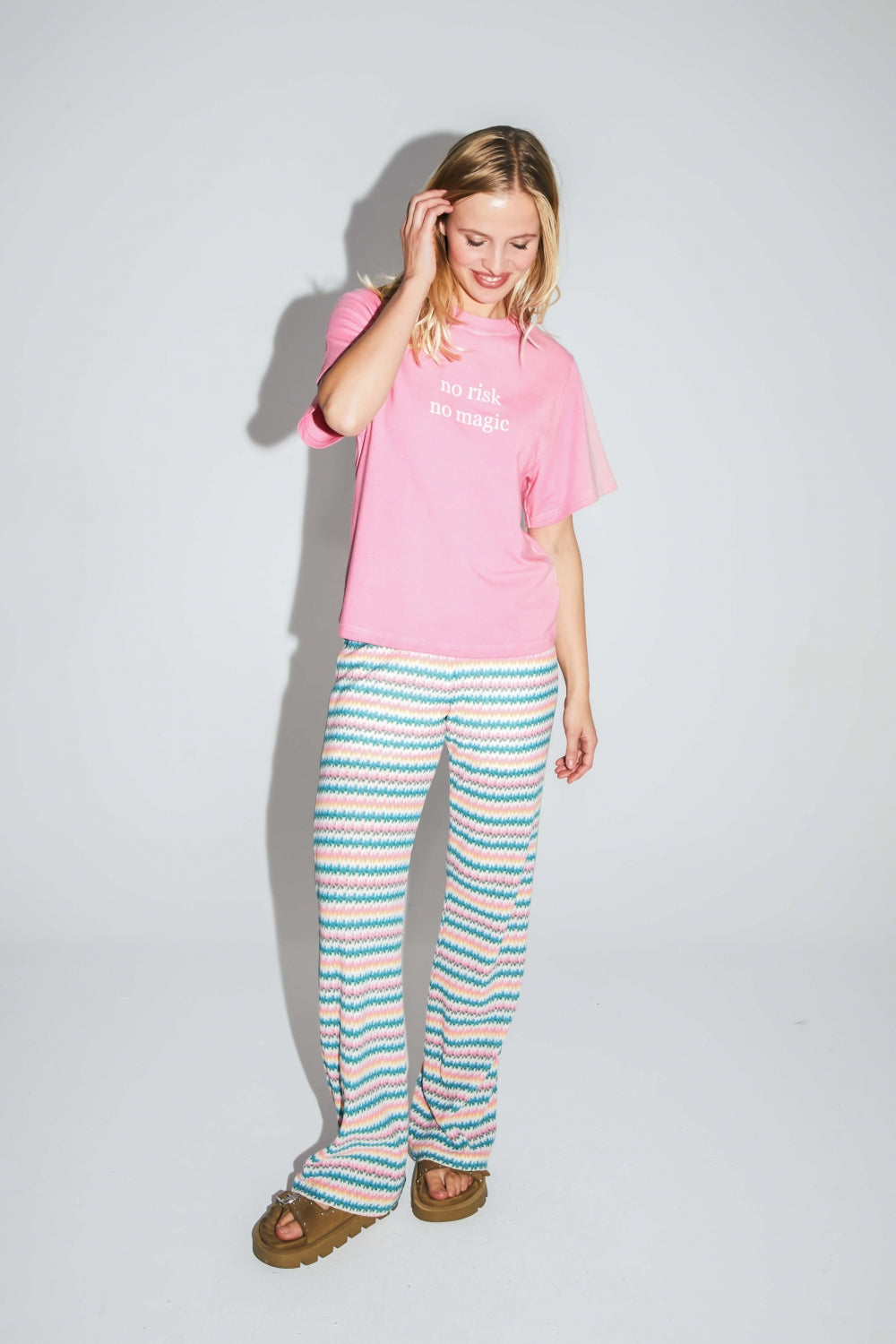 Le T-Shirt Collector Colette En Jersey De Coton Et Modal Rose Fabriqué Au Portugal
