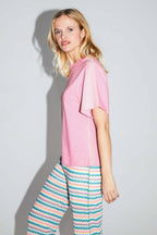 Le T-Shirt Collector Colette En Jersey De Coton Et Modal Rose Fabriqué Au Portugal
