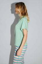Le T-Shirt Collector Colette En Jersey De Coton Et Modal Vert Fabriqué Au Portugal