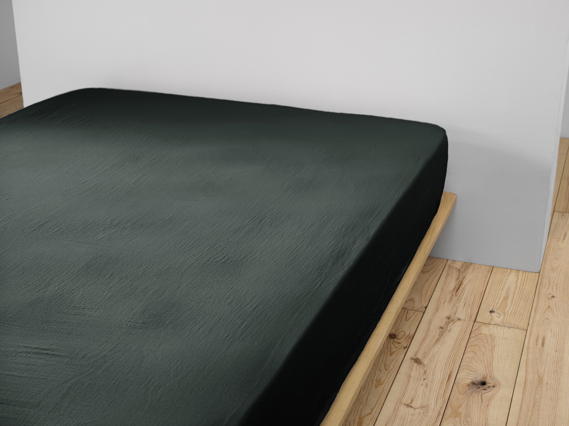 Gaia - Drap Housse - Double Gaze De Coton Unie - Sapin