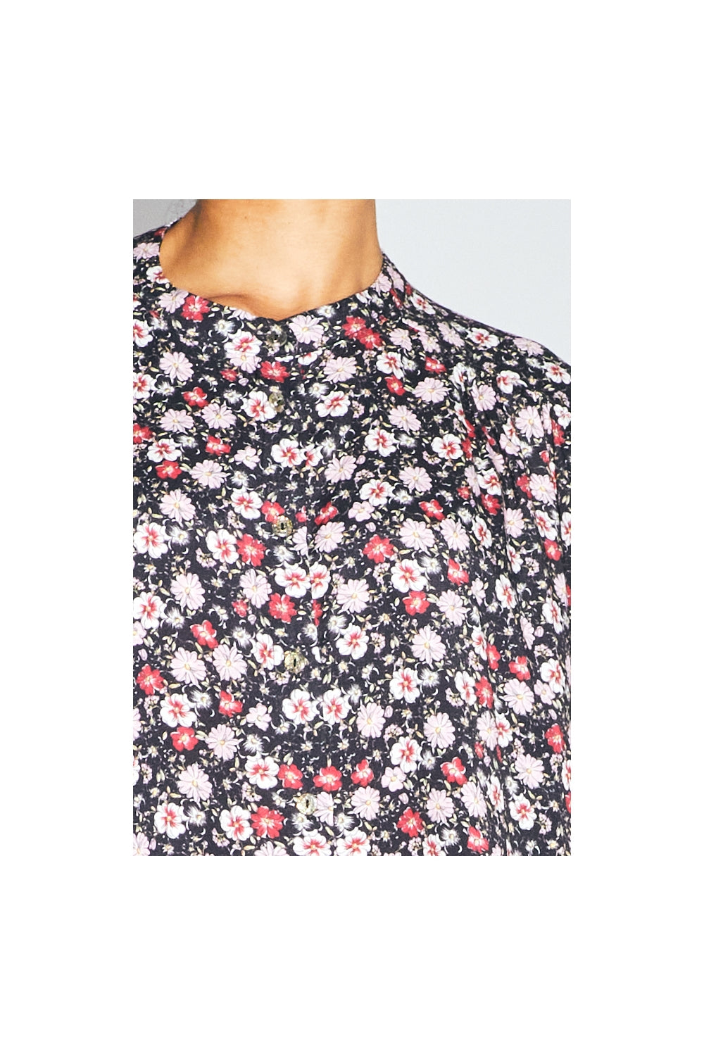 La Chemise Paola, Imprimé Gypsy Fleuri Rouge Et Rose Fabriquée En Italie