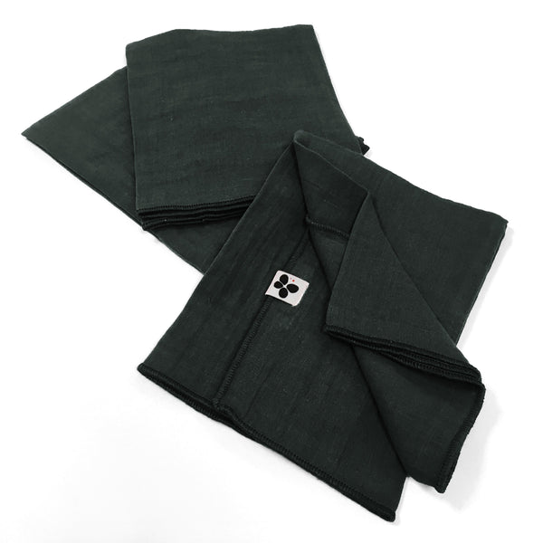 Gaia - Lot De 3 Serviettes - Double Gaze De Coton Unie - Sapin