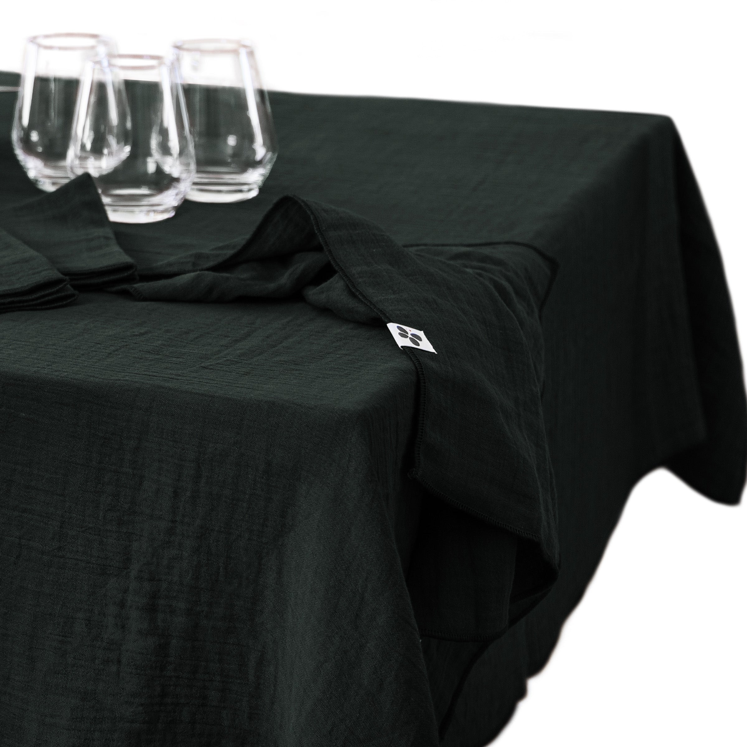 Gaia - Nappe Rectangle - Double Gaze De Coton Unie - Sapin