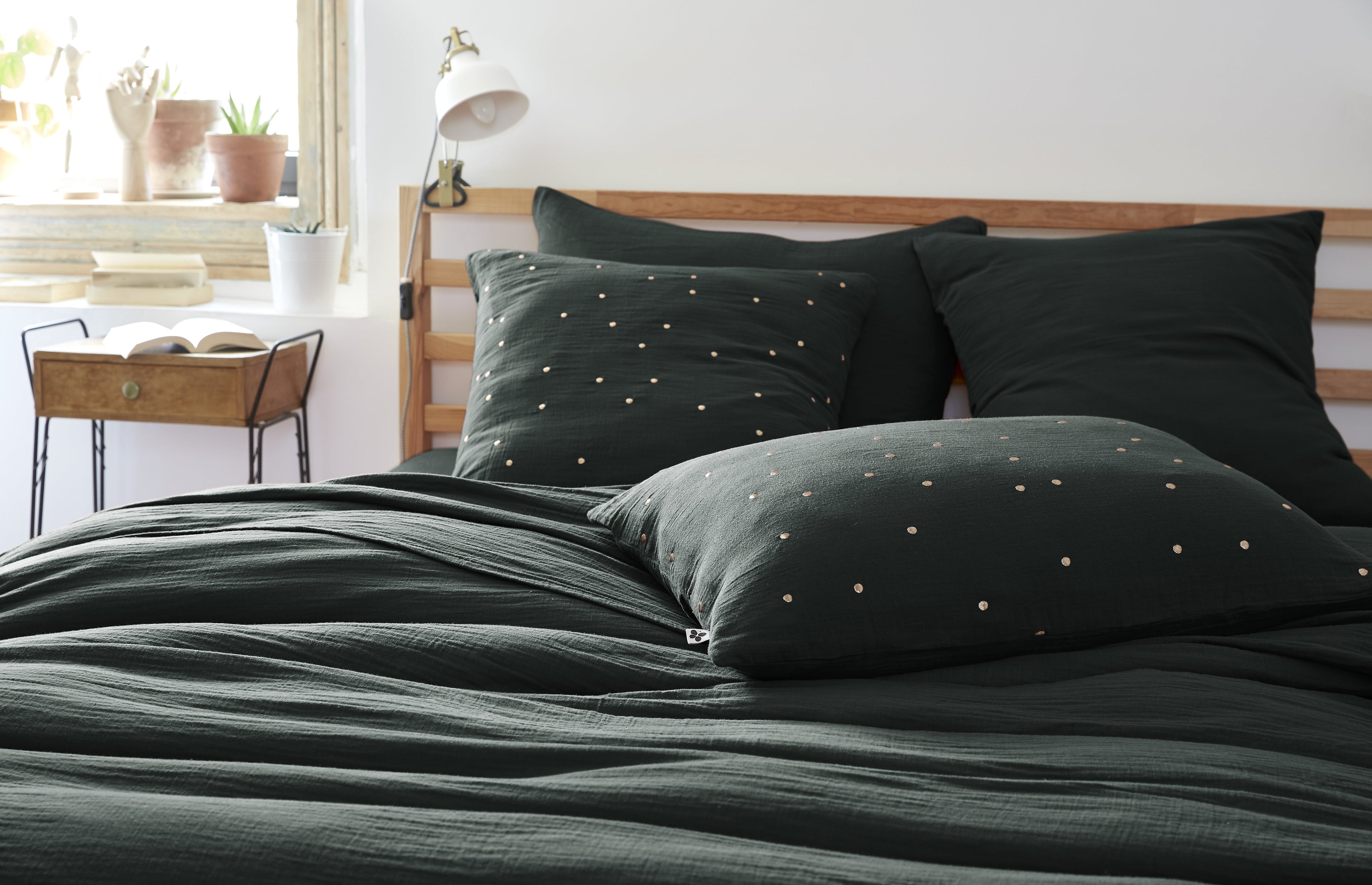 Gaia Chic - Taie D'Oreiller - Double Gaze De Coton - Sapin