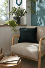 Gaia - Coussin Déhoussable Avec Passepoil - Double Gaze De Coton Unie - Sapin