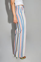 Le Pantalon Yves Aux Rayures Pop En Coton Organique Fabriqué En Italie