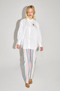 La Chemise Boho En Coton Lin Avec Broderie Cosmique Fabriquée Au Portugal
