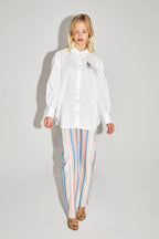 La Chemise Boho En Coton Lin Avec Broderie Cosmique Fabriquée Au Portugal