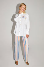 La Chemise Boho En Coton Lin Avec Broderie Cosmique Fabriquée Au Portugal