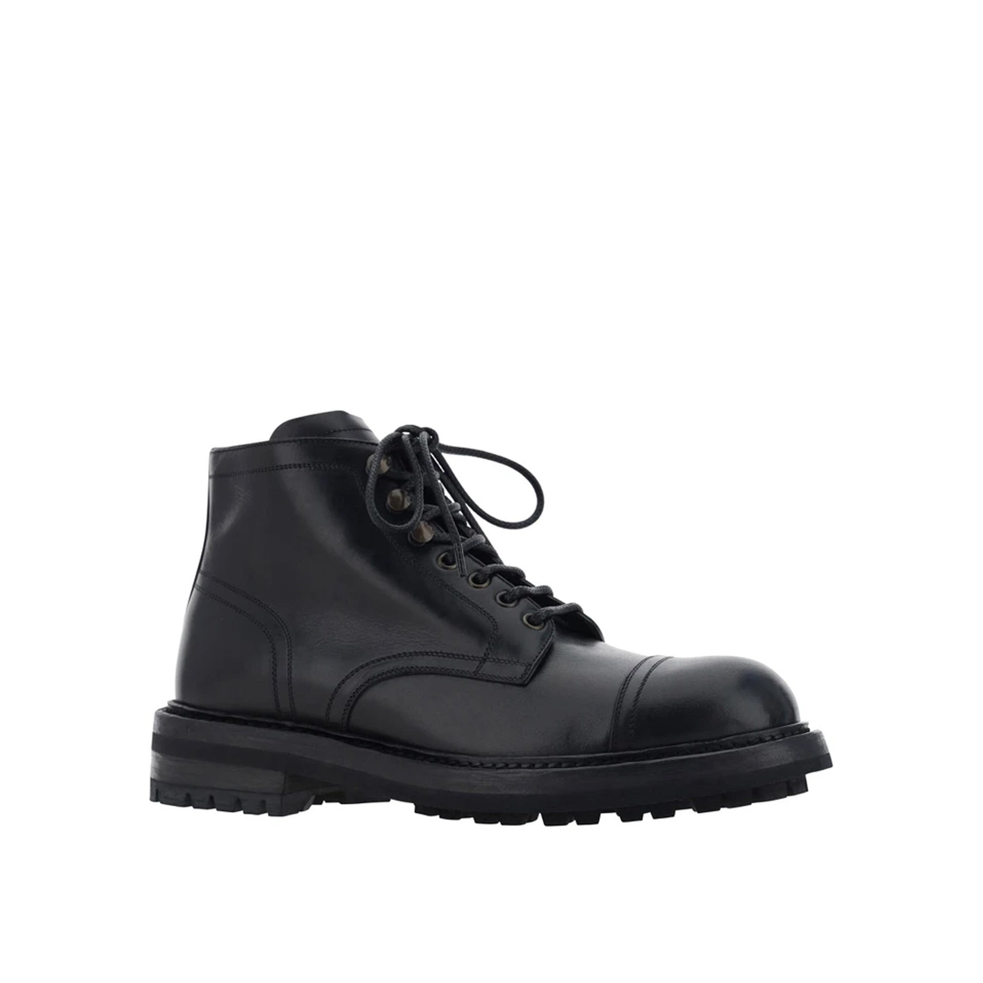 Bottes - Dolce & Gabbana Lace-Up Leather  - Black