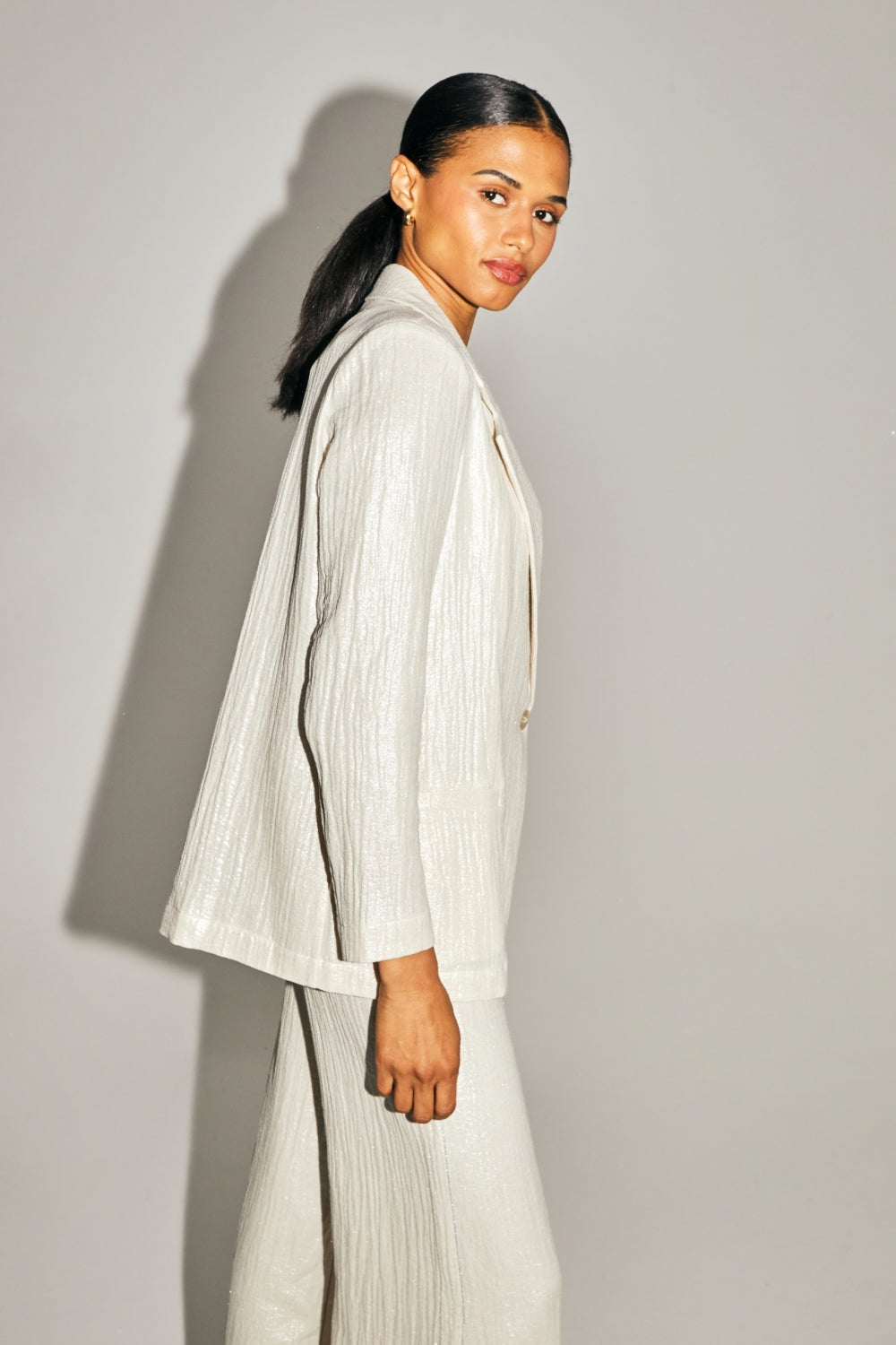 Le Blazer Jimmy En Coton Bio Brillant Texturé Fabriqué En Italie