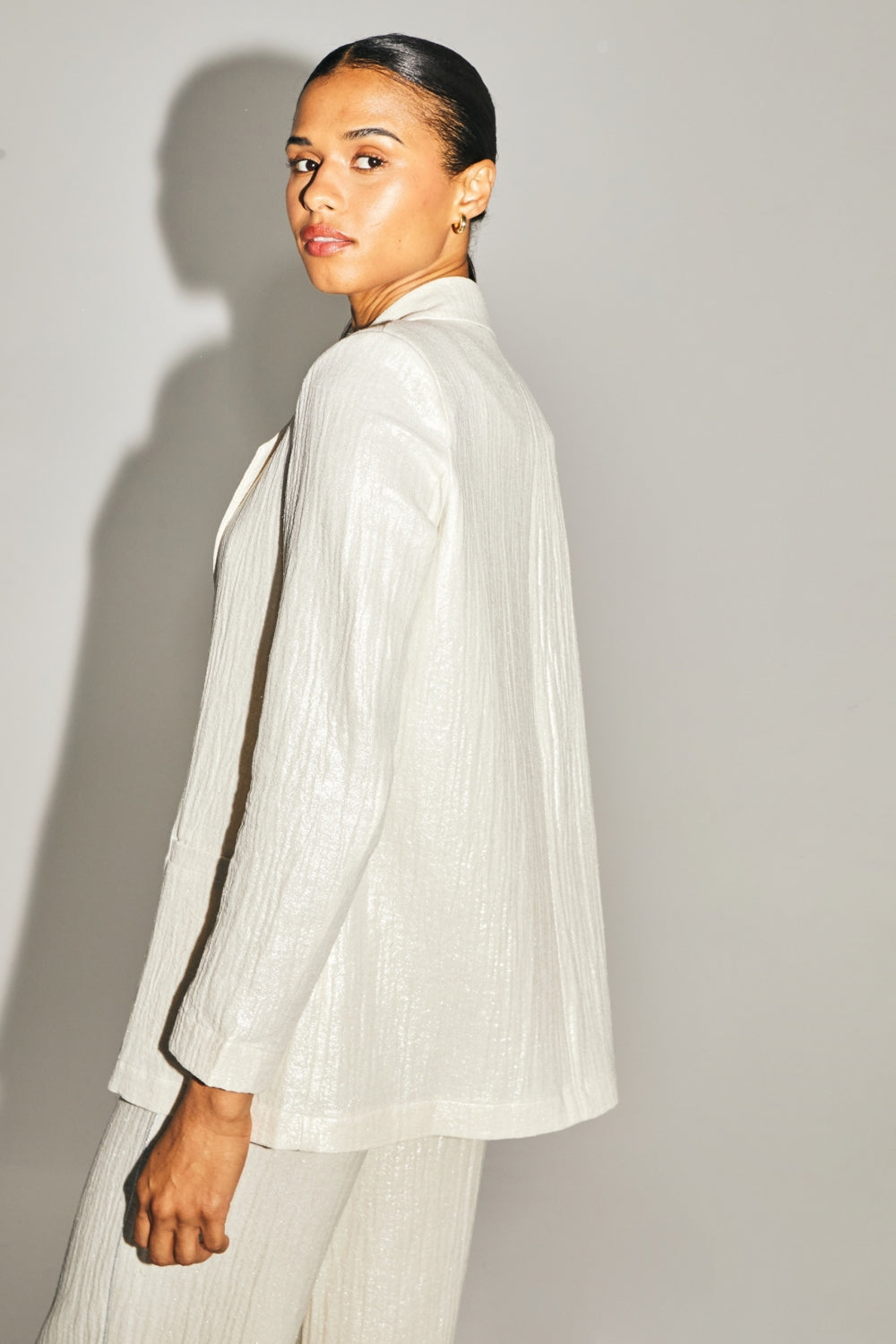 Le Blazer Jimmy En Coton Bio Brillant Texturé Fabriqué En Italie