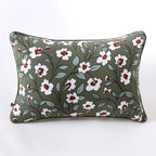 Flora - Coussin Déhoussable Avec Passepoil - Gaze De Coton Imprimée