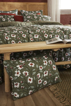 Flora - Coussin Déhoussable Avec Passepoil - Gaze De Coton Imprimée