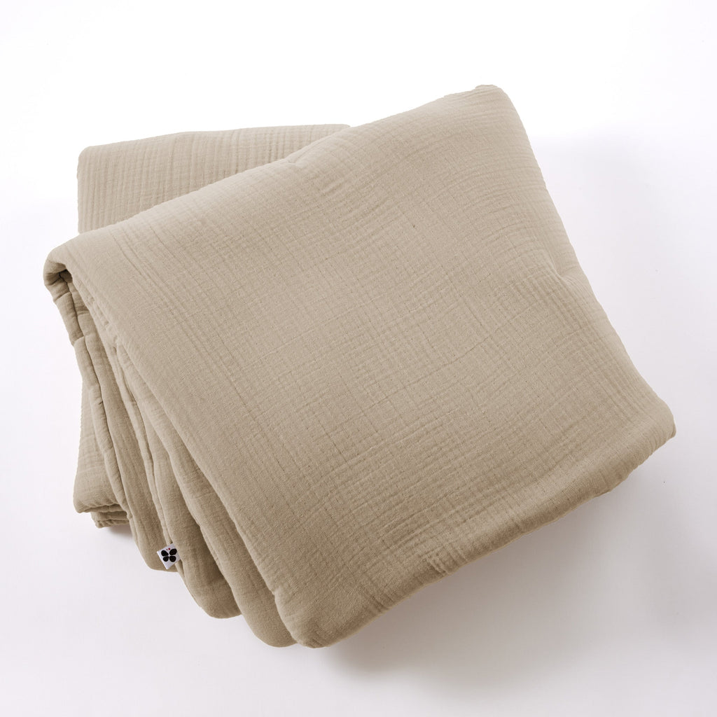 Ina - Bout De Lit - Quadruple Gaze De Coton Unie - Ficelle