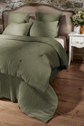 Ina - Bout De Lit - Quadruple Gaze De Coton Unie - Romarin