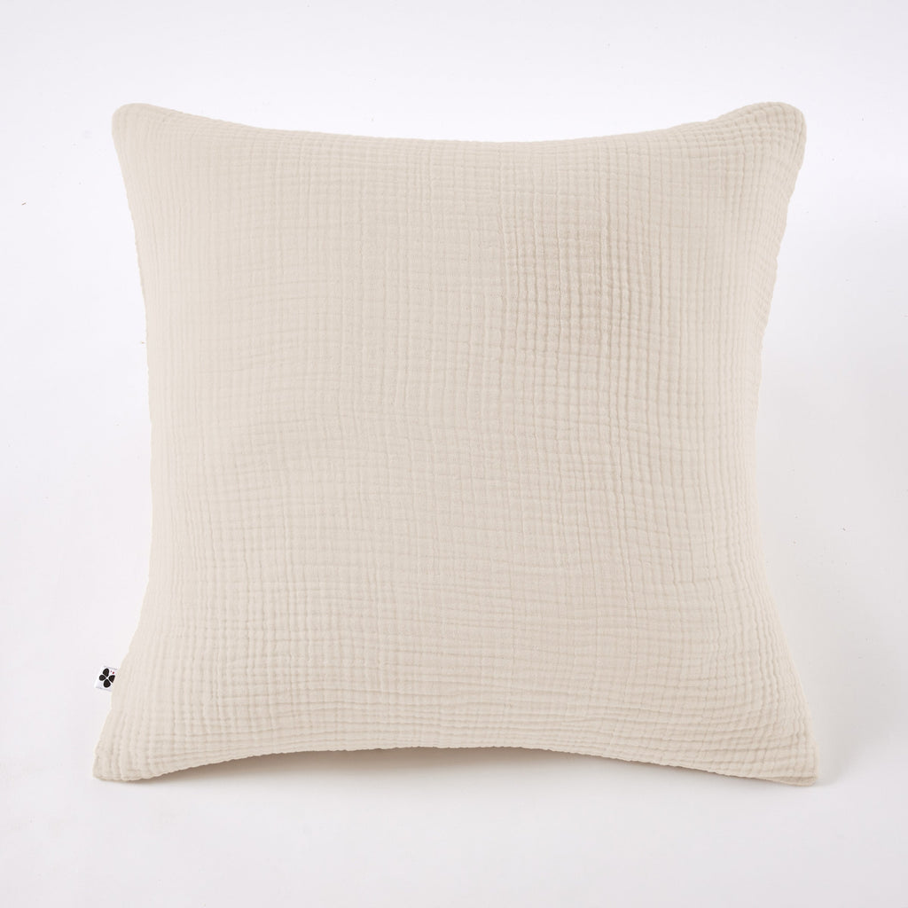 Ina - Taie D'Oreiller - Quadruple Gaze De Coton Unie - Pampa