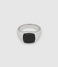Tom Wood - Chevalière Kay Polished Onyx Argent - Unisexe