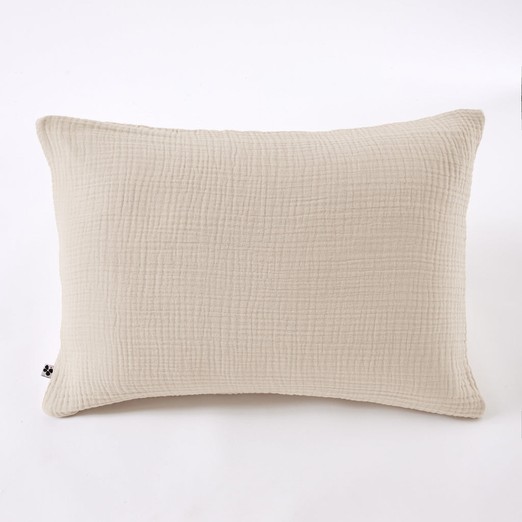 Ina - Taie D'Oreiller - Quadruple Gaze De Coton Unie - Pampa