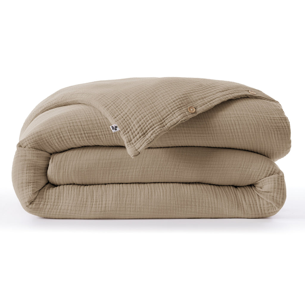 Ina - Housse De Couette - Quadruple Gaze De Coton Unie - Ficelle