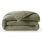 Ina - Housse De Couette - Quadruple Gaze De Coton Unie - Romarin