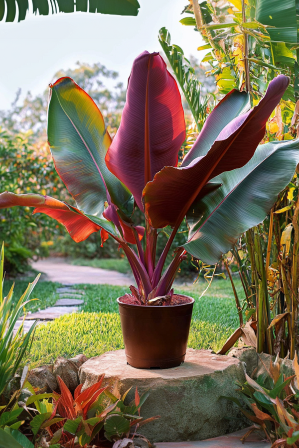 Bananier Rouge ‘Musa Maurelli’ – Plante D’Extérieur
