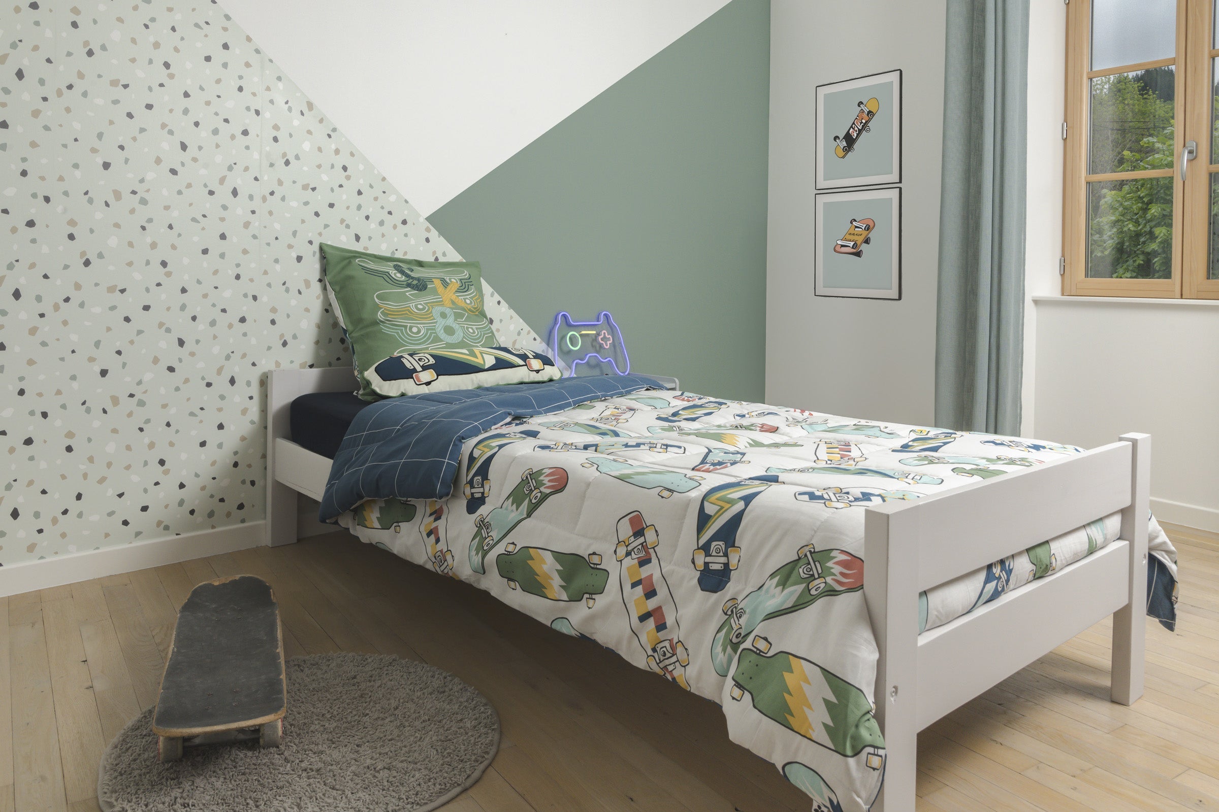 California - Parure De Lit (Housse De Couette + 2 Taies D'Oreiller) - Coton Imprimé