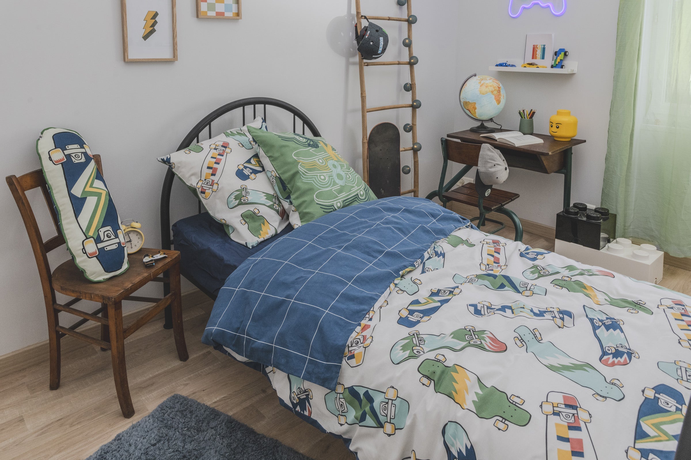 California - Parure De Lit (Housse De Couette + 2 Taies D'Oreiller) - Coton Imprimé